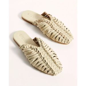 NWT Free People Gillia Ivory Lotta Woven Leather Flats